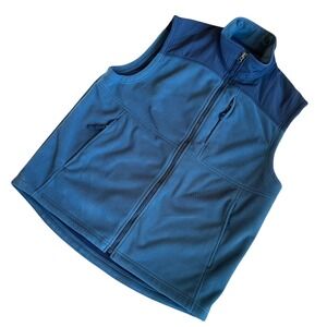 Duluth Trading Co. Men's  L Tall Blue Shoreman's Fleece Gridlock Vest‎ Full Zip